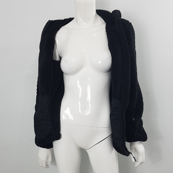 Reebok Black Zip Fleece Jacket w/Hoodie & Pockets - Picture 3 of 3